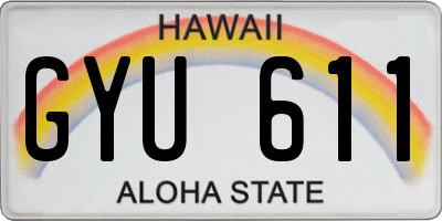 HI license plate GYU611