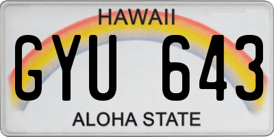 HI license plate GYU643