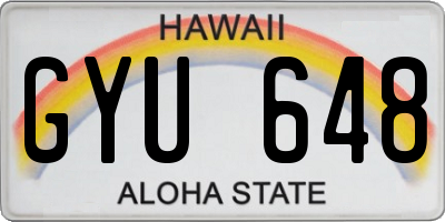 HI license plate GYU648