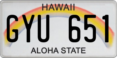 HI license plate GYU651