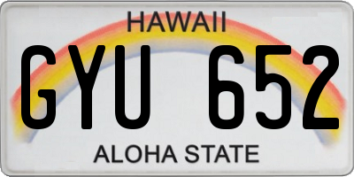 HI license plate GYU652