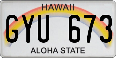 HI license plate GYU673