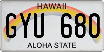 HI license plate GYU680