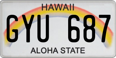 HI license plate GYU687
