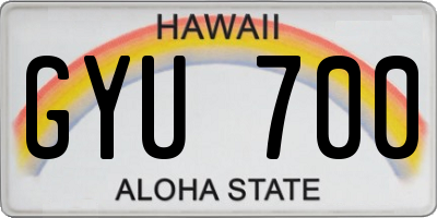 HI license plate GYU700