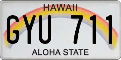 HI license plate GYU711