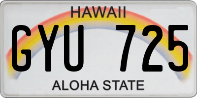HI license plate GYU725