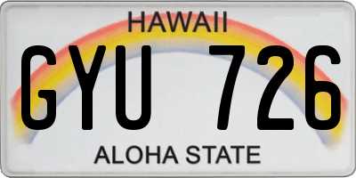 HI license plate GYU726
