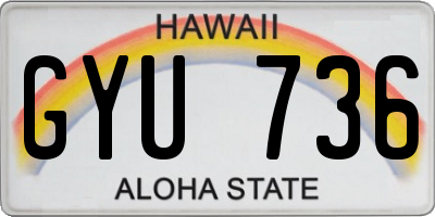 HI license plate GYU736