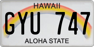 HI license plate GYU747