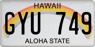 HI license plate GYU749