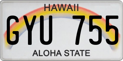 HI license plate GYU755