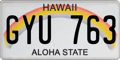 HI license plate GYU763