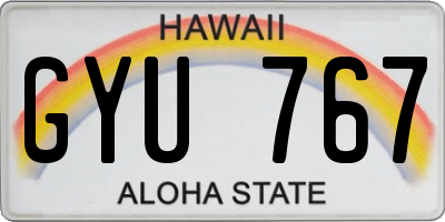 HI license plate GYU767