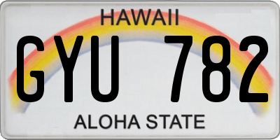 HI license plate GYU782