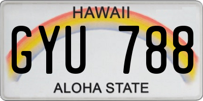 HI license plate GYU788