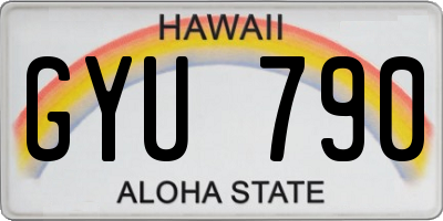HI license plate GYU790