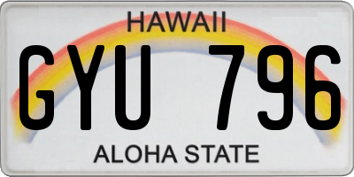 HI license plate GYU796