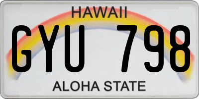 HI license plate GYU798