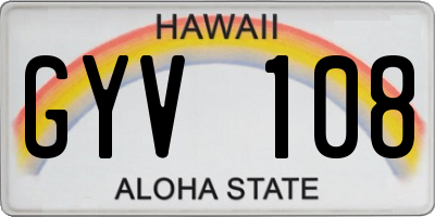 HI license plate GYV108