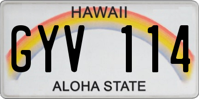 HI license plate GYV114