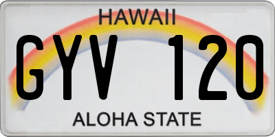HI license plate GYV120