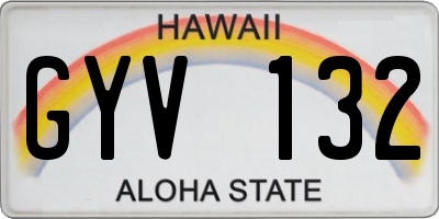 HI license plate GYV132