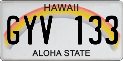 HI license plate GYV133