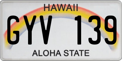 HI license plate GYV139