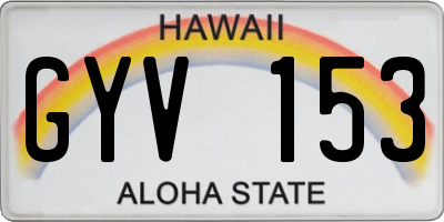 HI license plate GYV153