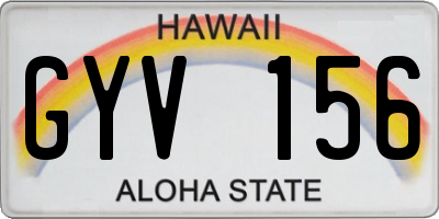 HI license plate GYV156