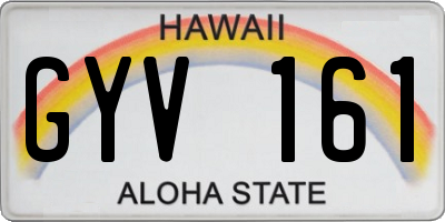 HI license plate GYV161