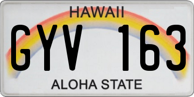 HI license plate GYV163