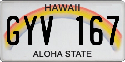 HI license plate GYV167