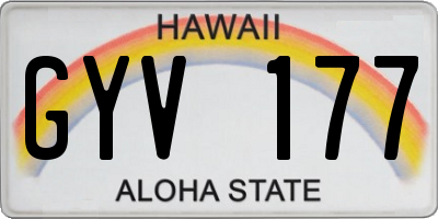 HI license plate GYV177