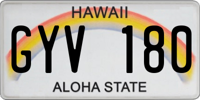 HI license plate GYV180