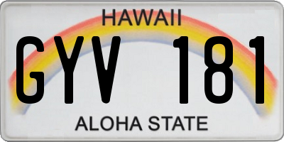 HI license plate GYV181