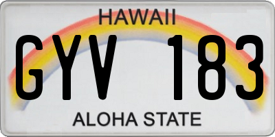 HI license plate GYV183