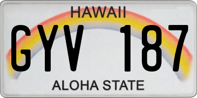HI license plate GYV187