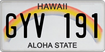 HI license plate GYV191