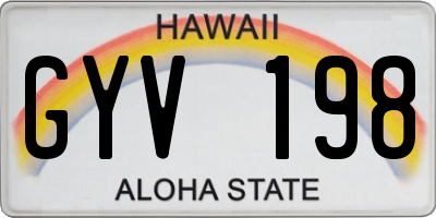 HI license plate GYV198