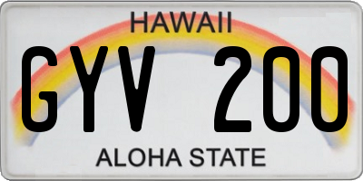 HI license plate GYV200
