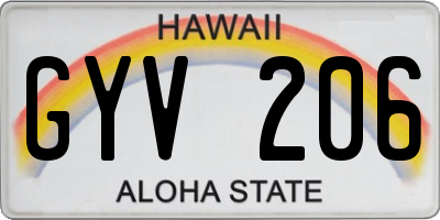 HI license plate GYV206