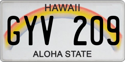 HI license plate GYV209