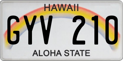 HI license plate GYV210