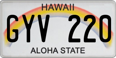 HI license plate GYV220
