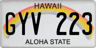 HI license plate GYV223