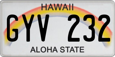 HI license plate GYV232