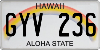 HI license plate GYV236