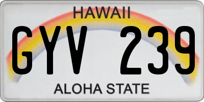 HI license plate GYV239